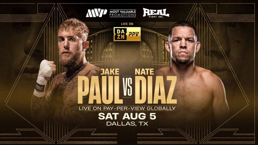 Jake Paul vs. Nate Diaz official poster.